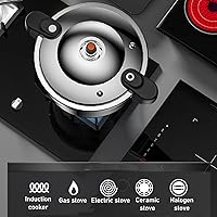 Vista 2 de Olla a presión de acero inoxidable, olla a presión de doble mango de 80 kpa, olla de cocción a presión de gran capacidad, sartén a presión de cocina