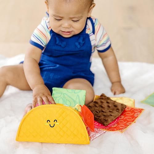 Miniatura 2 de Melissa & Doug Juguete infantil multisensorial suave para rellenar y derramar tacos – Juguetes sensoriales para bebés, juguete de taco para bebés,