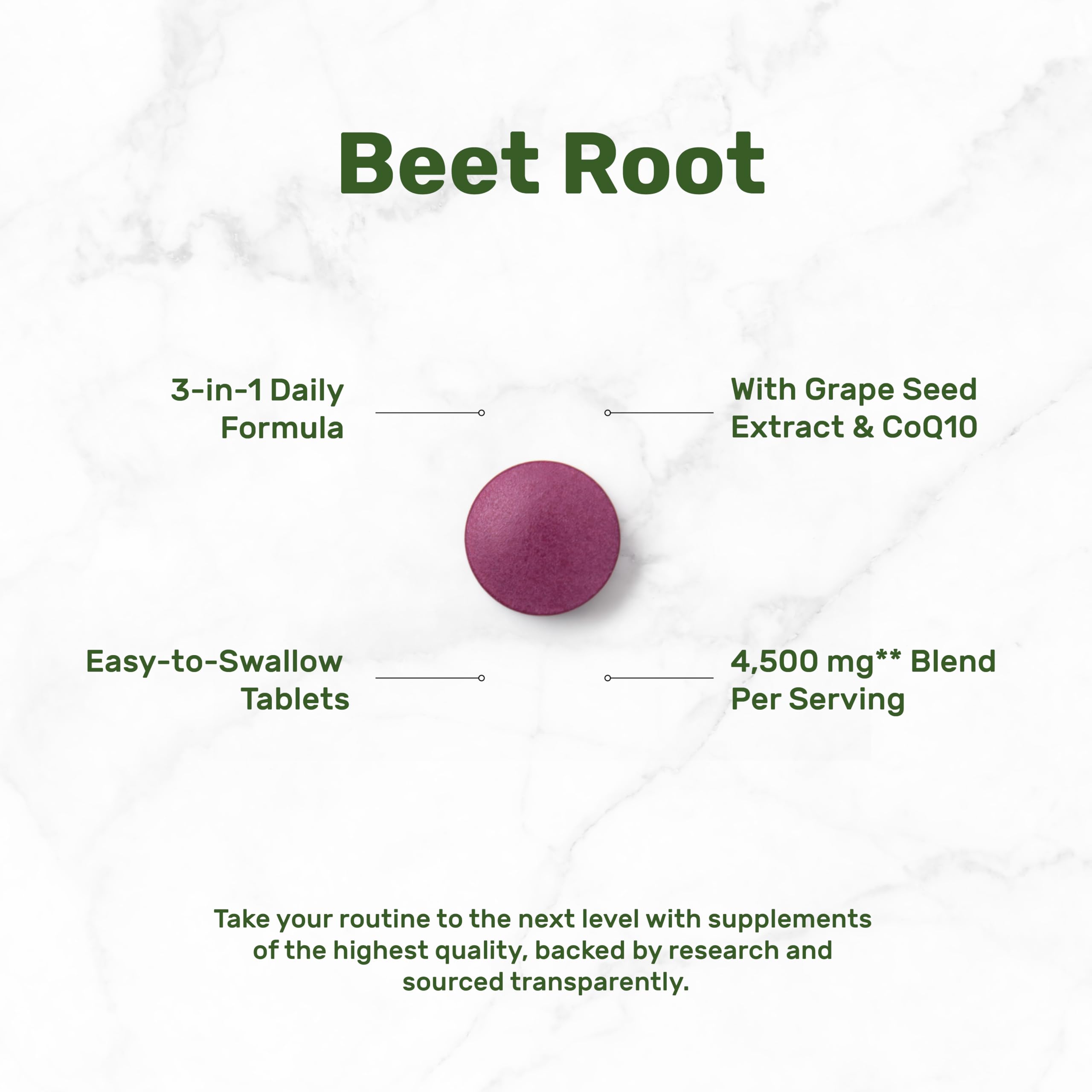Beet Root Complex 4500mg** per Serving with Grape Seed & CoQ10, 360 Tablets — Amazon image 3