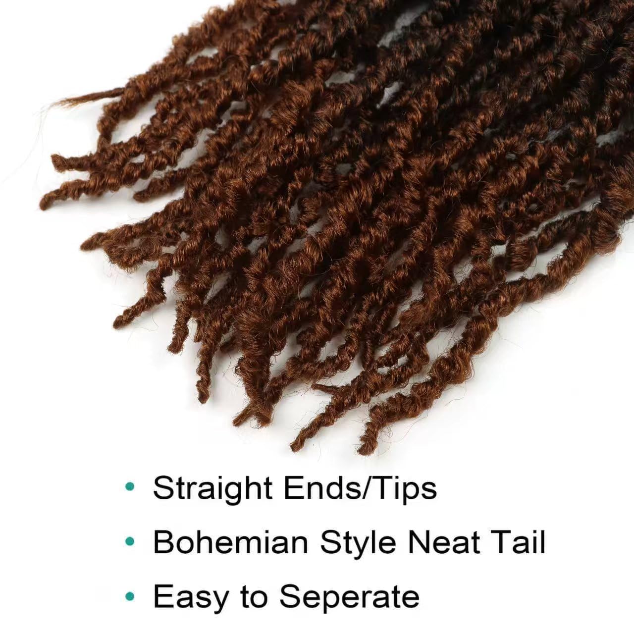 New Butterfly Locs Crochet Hair 12 Inch 8 Packs for Black Women Goddess Locs Crochet Hair Pre Looped Soft Faux Crochet Braids Hair Extension (Black mixed Dark Brown, 12 Inch)