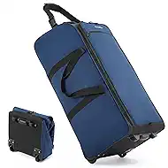 Fanwoli 31" Rolling Duffel Bag with Wheels, 100L Extra Large Durable Foldable Travel Duffle Luggage, Heavy Duty Collapsible Bag with Adjustable Handle & 8 Pockets for Travel Camping Moving