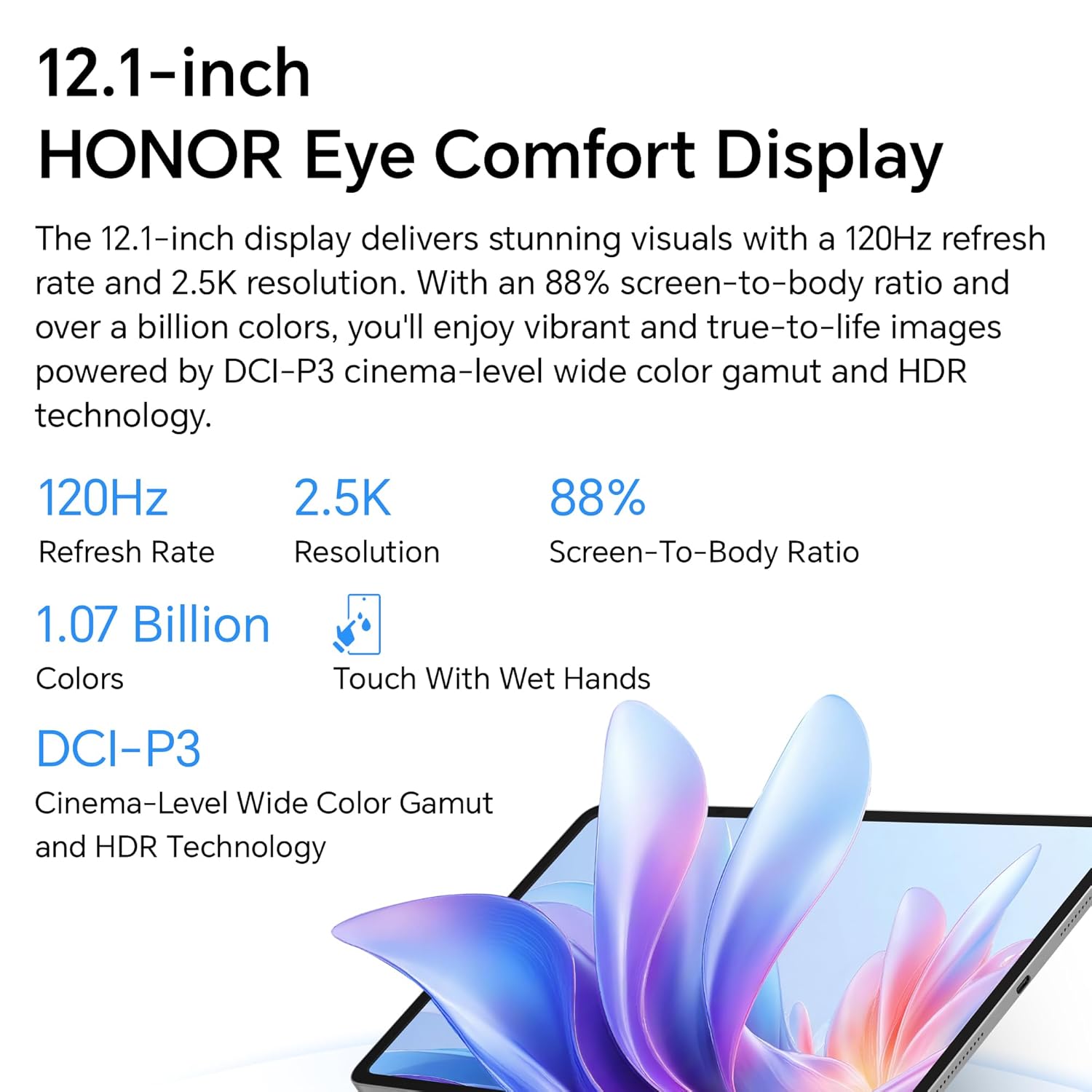 HONOR Pad 10,12.1 inches Wi-Fi Tablet, 120Hz 2.5K Eye Protection Display,10100mAh Battery, Snapdragon 7 Gen 3 Chipset,Android 15 - Image 5