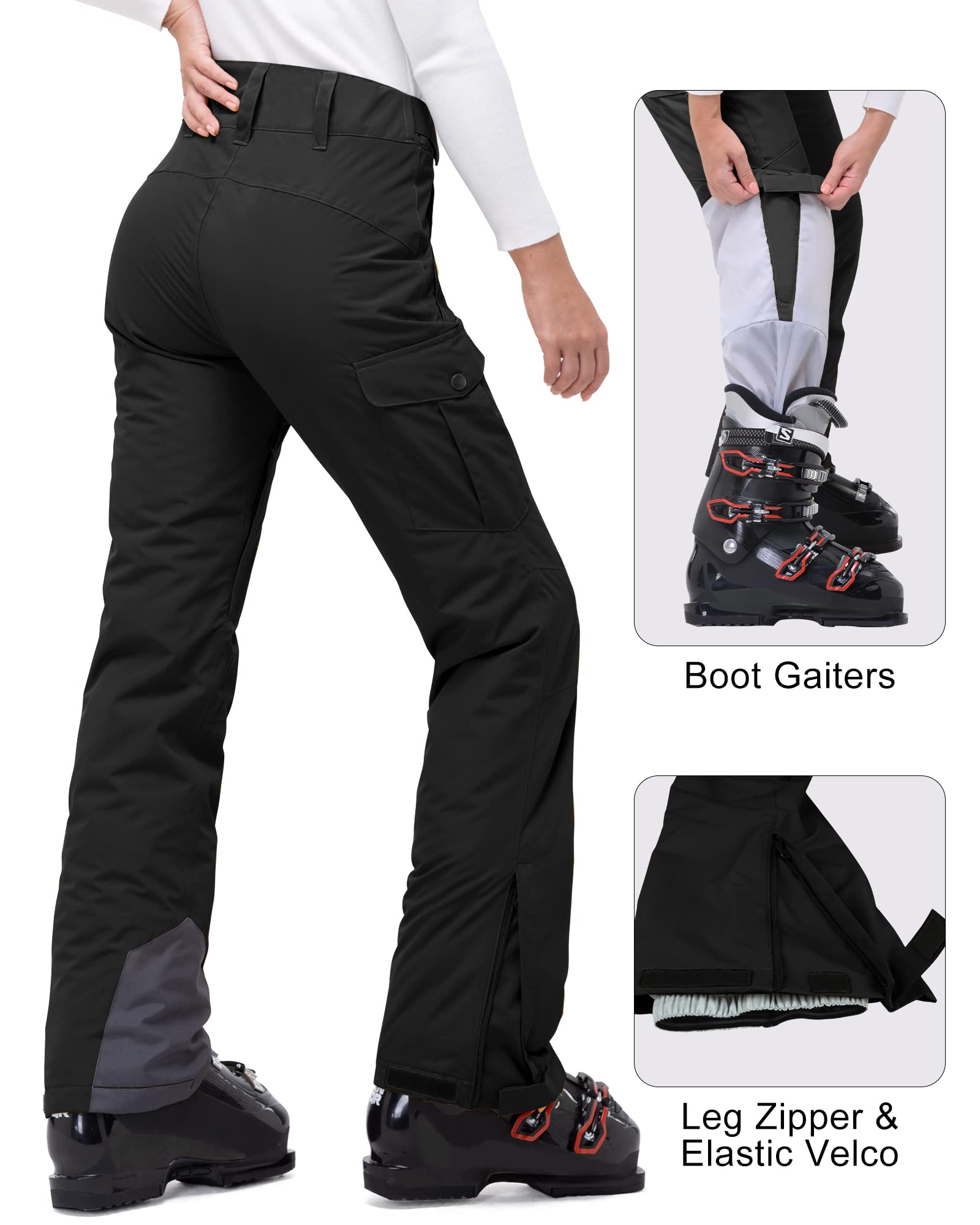 33,000ft Damen Skihose Outdoorhose Wasserdicht Winddichte Softshellhose Warme Gefütterte Thermohose Wanderhose Winter Ski Pants Women