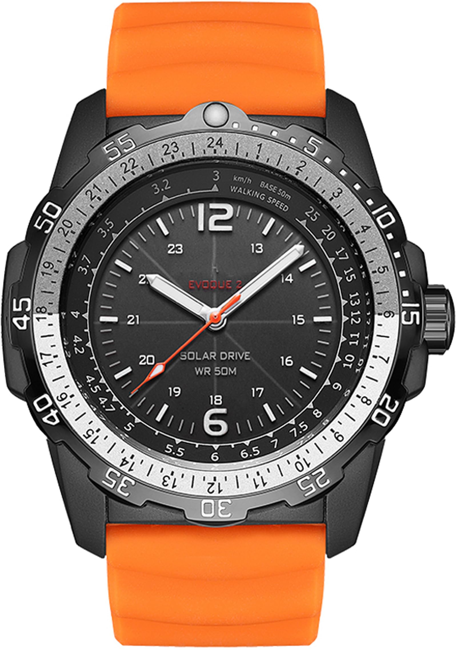 findtime Orologio da polso da uomo a energia solare impermeabile fino a 5 atm, subacqueo, LED, per maratona, sopravvivenza, nuoto, militare, tattico, orologio da campo, arancione