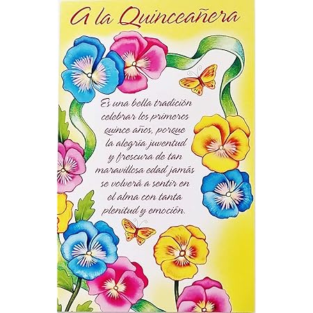 Amazon Com Hallmark Vida Spanish Birthday Card For Quinceanera Flower And Butterfly Heart Office Products