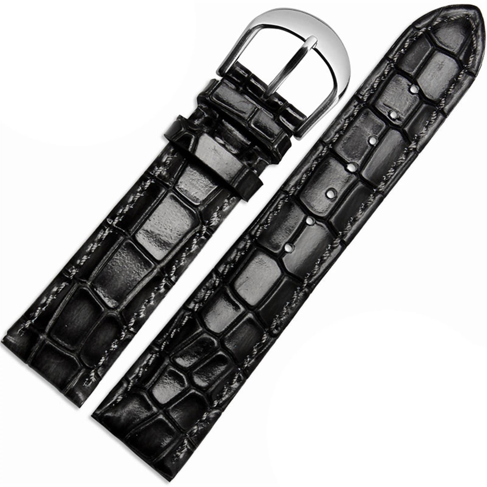 YSJNHX YSJNGF Modisches Armband aus echtem Leder, klare Persönlichkeit, Krokodilstruktur, Armband, Armbanduhr, 18 mm, 20 mm, 22 mm