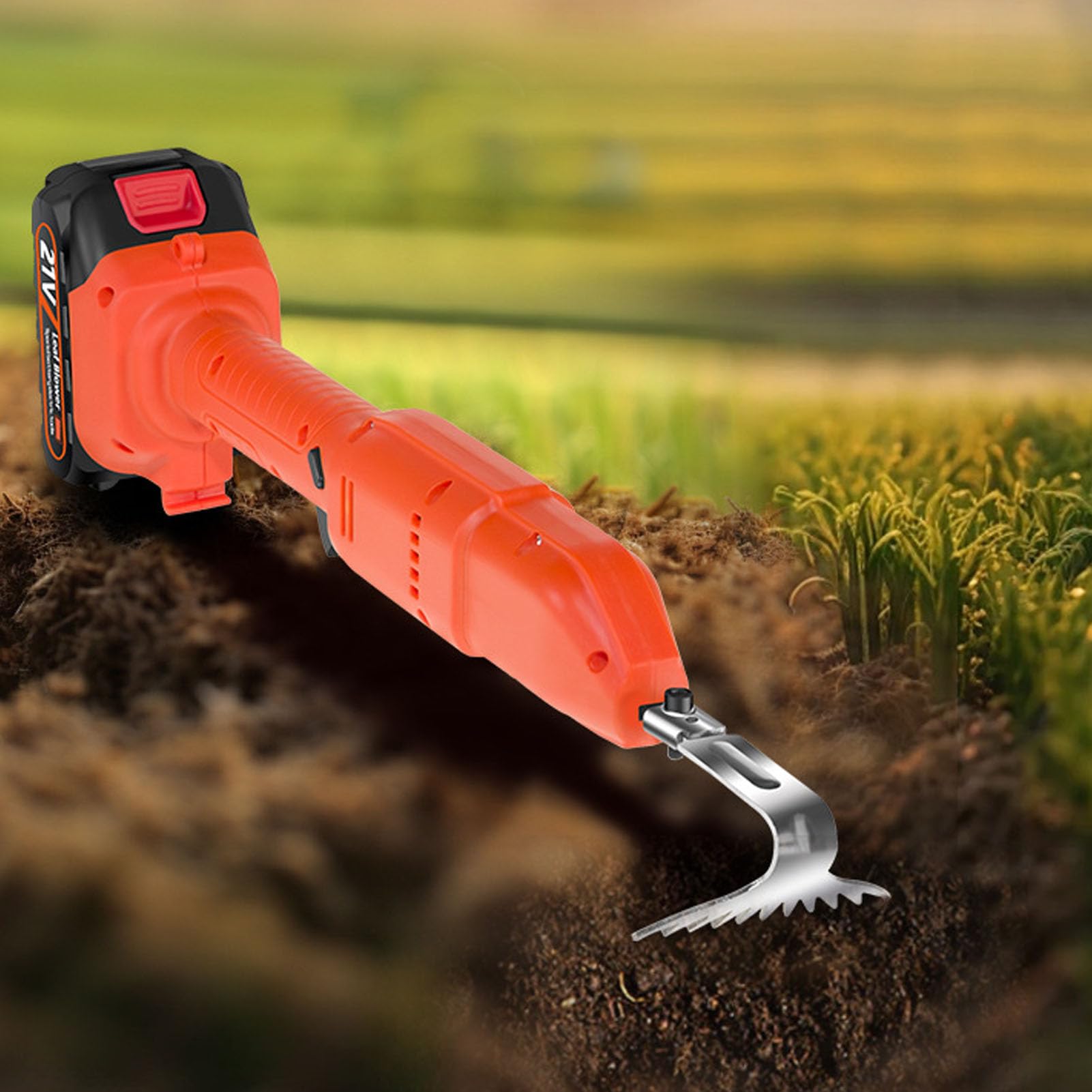 banapoy Coltivatore Elettrico a Batteria da Giardino 21V, Motozappa Leggero Alimentato a Batteria con Design Ergonomico per Giardinaggio, Coltivazione del Suolo, Scavo (Spina europea)