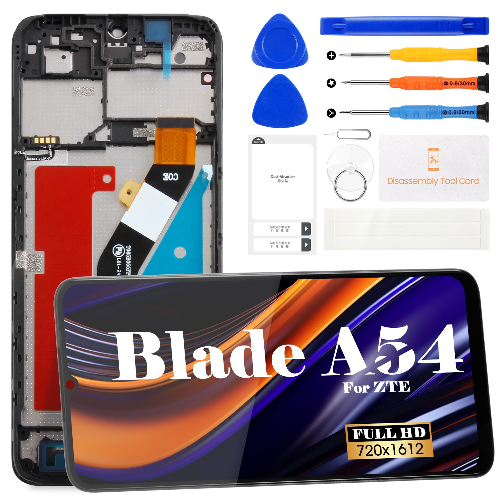 Display Zte Blade A54 Schermo Frame Lcd Touch Screen Vetro Pari a