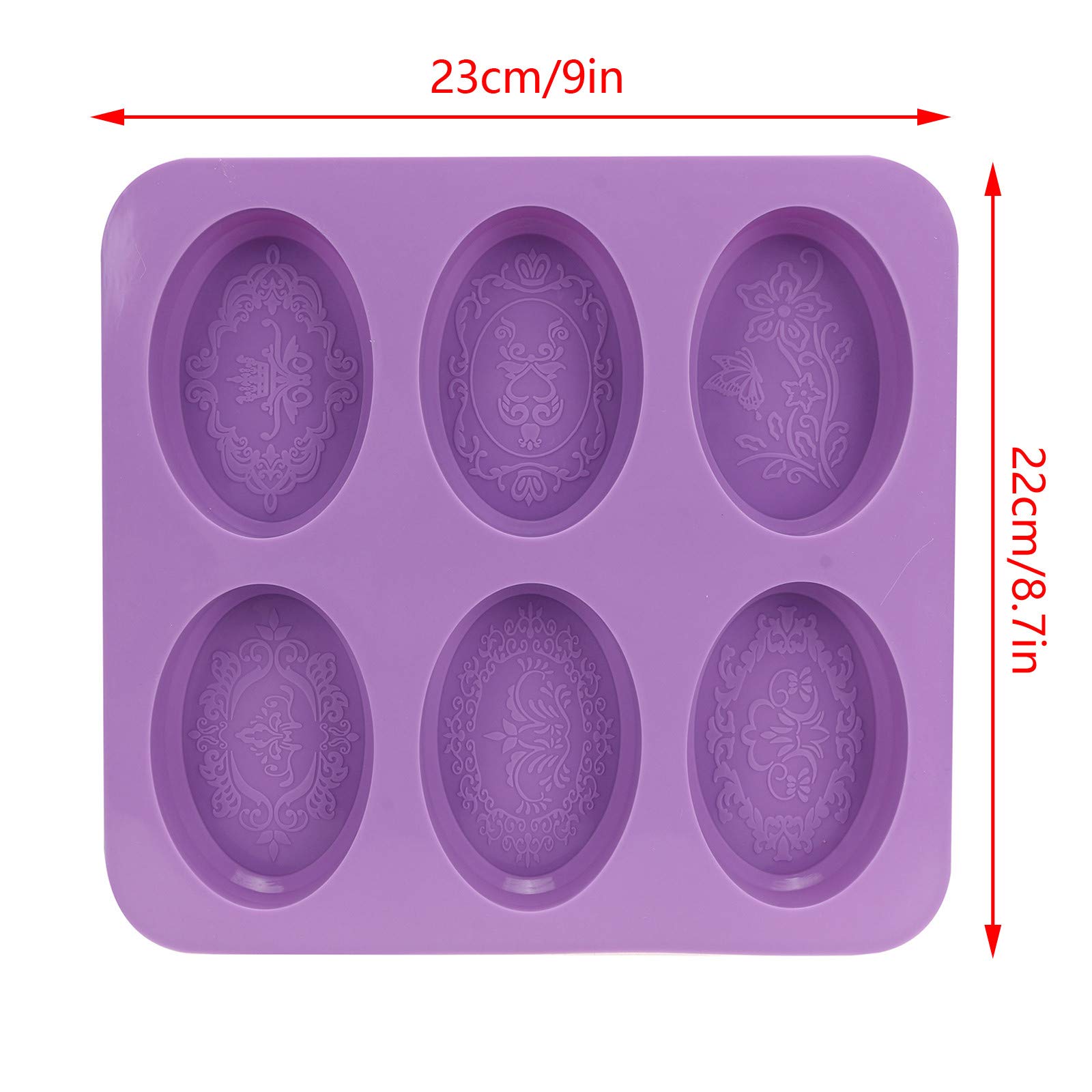 Stampo per sapone consecutivo, in silicone, per pizzi, forma ovale, 6 pezzi, per cucina, sala da pranzo e bar