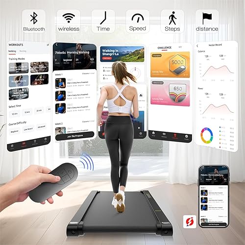 Miniatura 2 de Sperax Walking Treadmill Pad with APP, 3 in 1 Under Desk Treadmill, 400W Low Noise Walking Vibration Pad with Remote Control,Portable Treadmills for