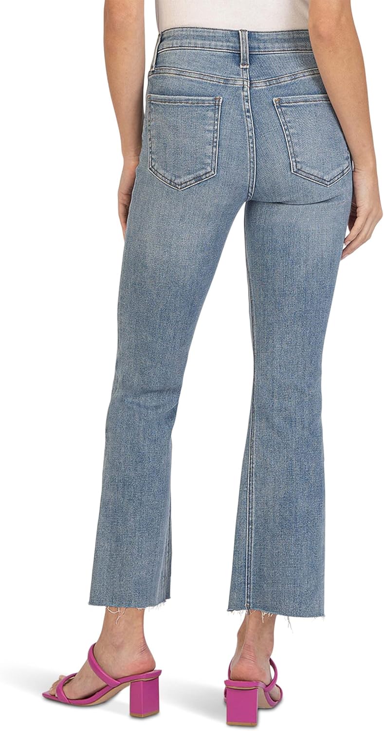 KUT from the Kloth Kelsey High-Rise Fab AB Ankle Flare in Comprehensive Comprehensive 0