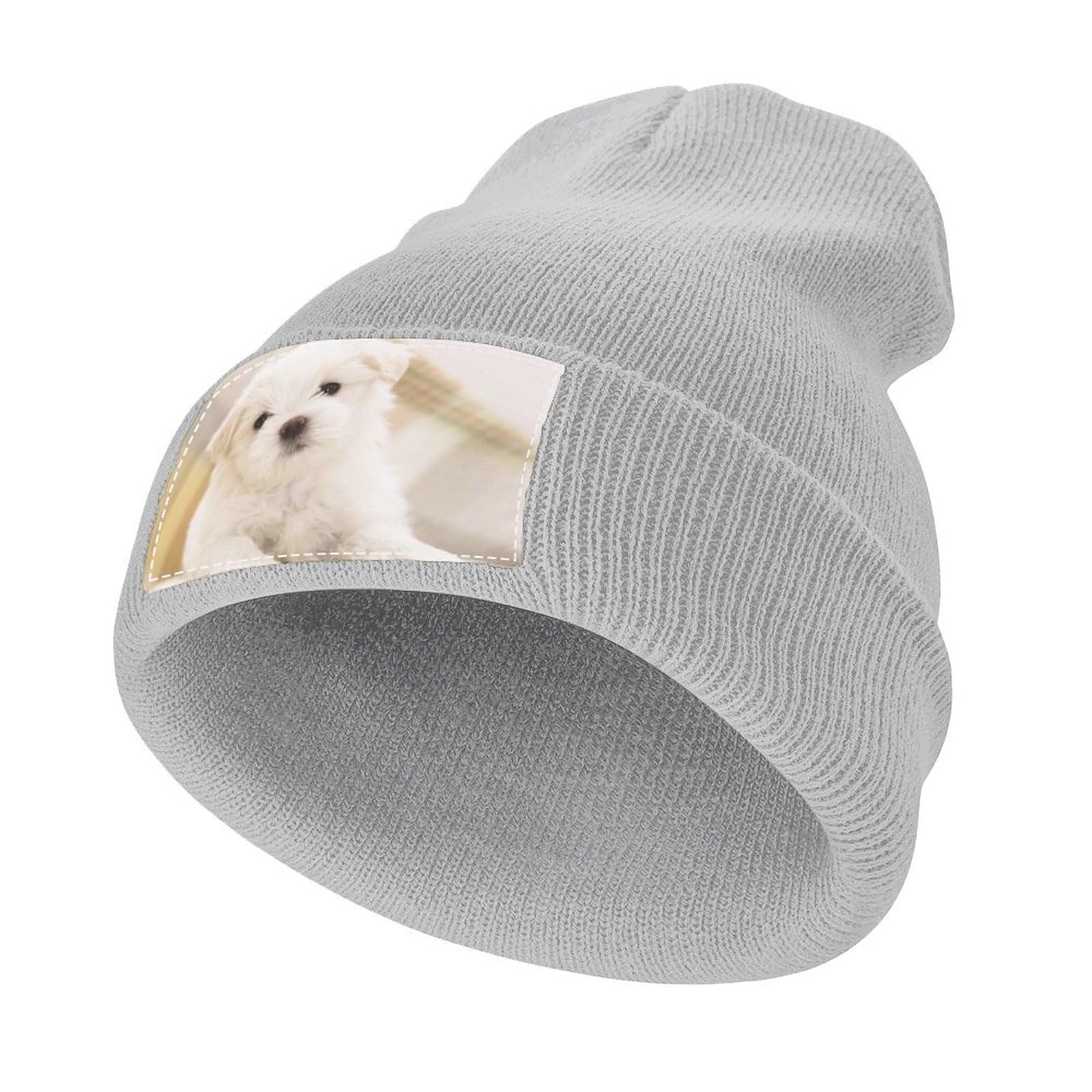 Cmagnifico Unisex As Shown Knit Hat,Lovely Maltese Dog Beanie Hat, Beanie Cap For Winter, Men, Women