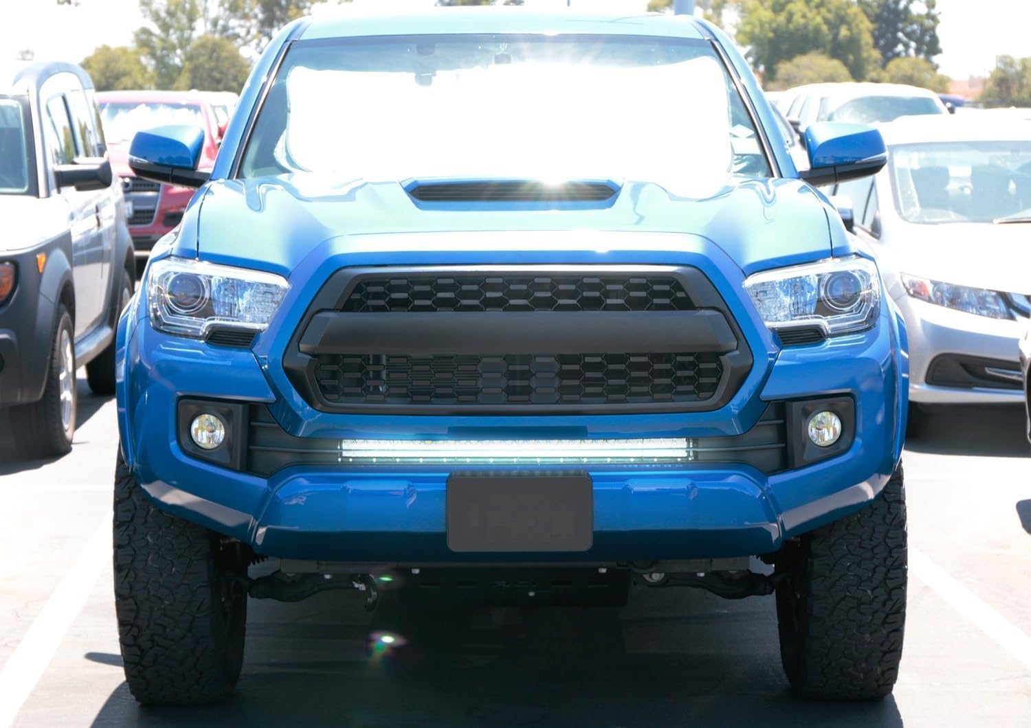 iJDMTOY Lower Grille 30-Inch LED Light Bar Kit Compatible with 2016-23 Toyota Tacoma, Includes (1) 180W High Power LED Lightbar, Lower Bumper Opening Mounting Brackets & On/Off Switch Wiring Kit