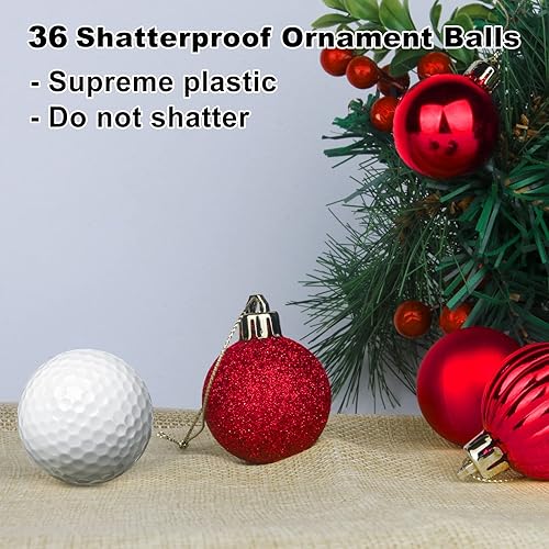 Vista 705 de 18 esferas medianas decorativas navideñas para árbol de Navidad, inastillables, para colgar, color púrpura, 2.5 pulgadas, paquete de 18