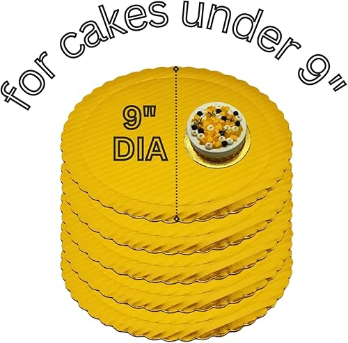 Miniatura 2 de Tabla de pastel festoneada dorada 9 unidades, color dorado