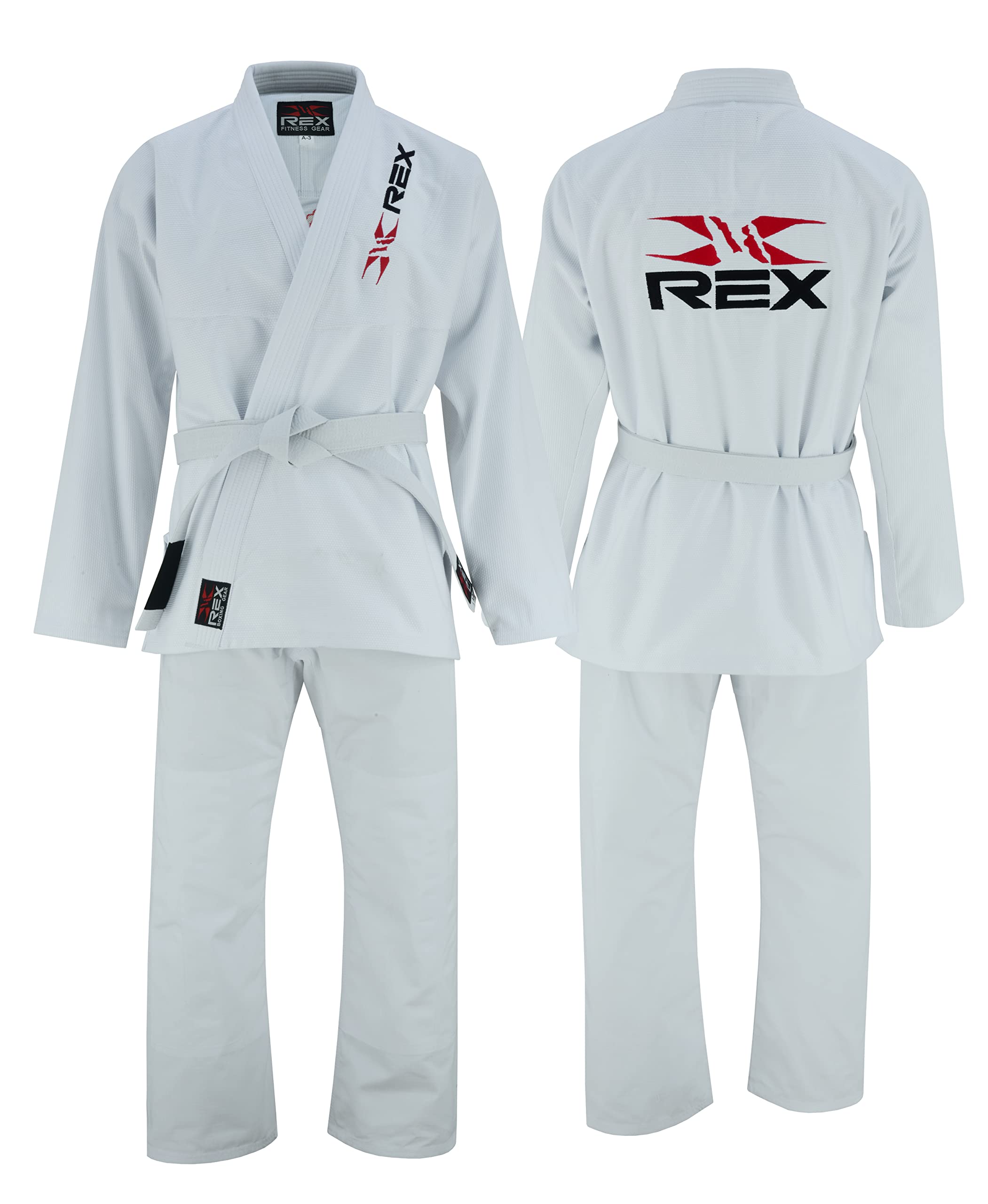 Kids BJJ GI, Elite Sports Youth IBJJF Children’s Brazilian Jiujitsu Gi kimono W/Preshrunk Fabric & Free Belt (White, K1)