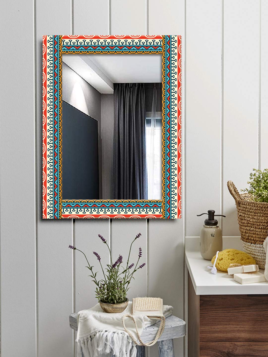 Buy 999STORE Printed Design Mirror for Wall Bath Mirror Decorative ...
