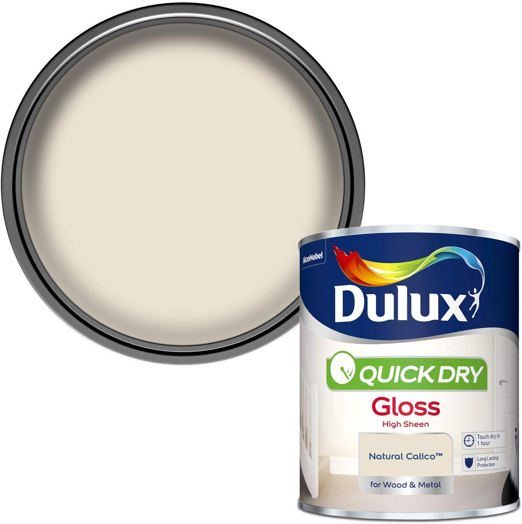 DuluxQuick Dry Gloss Paint For Wood And Metal - Natural Calico 750 ml