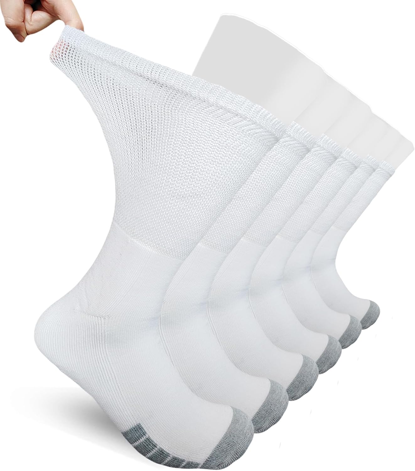 Diabetic Extra Width Crew Socks Non Binding Bariatric Sock for Women Men Swollen Feet Large Size Diabetics 3 Pairs