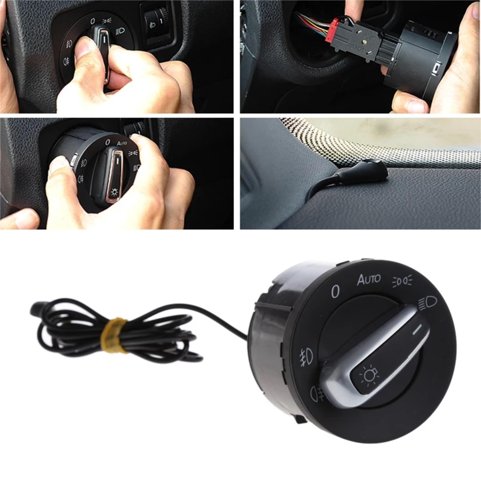 Interruttore faro compatibile con VW Golf 5 6 MK5 1 unità. Interruttore per fari con sensore di luce, sensore per fari automatico e accessori per interruttore.