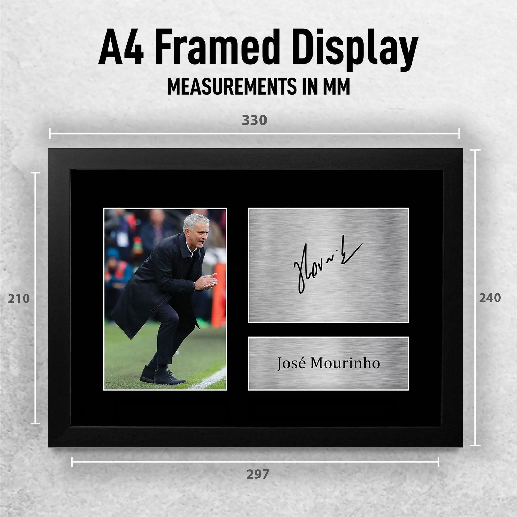 HWC Trading A4 P José Mourinho Regalo Impreso Autógrafo De Imágenes Para Aficionados Y Seguidores - A4 Enmarcada