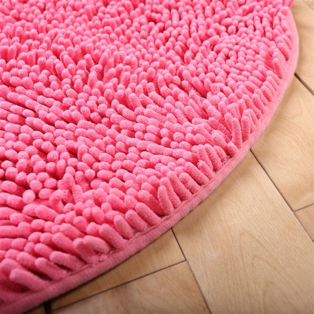 GueTTO Chenille runder Teppich, Non-Slip Shaggy Chenille Badmatte Weiche Mikrofasern Badteppich mit Wasser Absorbent, maschinenwaschbar,Camel,120cm