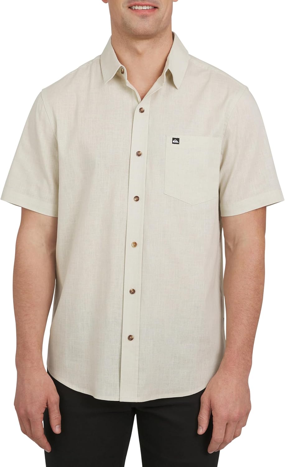Quiksilver Men's Regular Fit Premium Cotton Woven Short Sleeve Button Up Casual Shirt