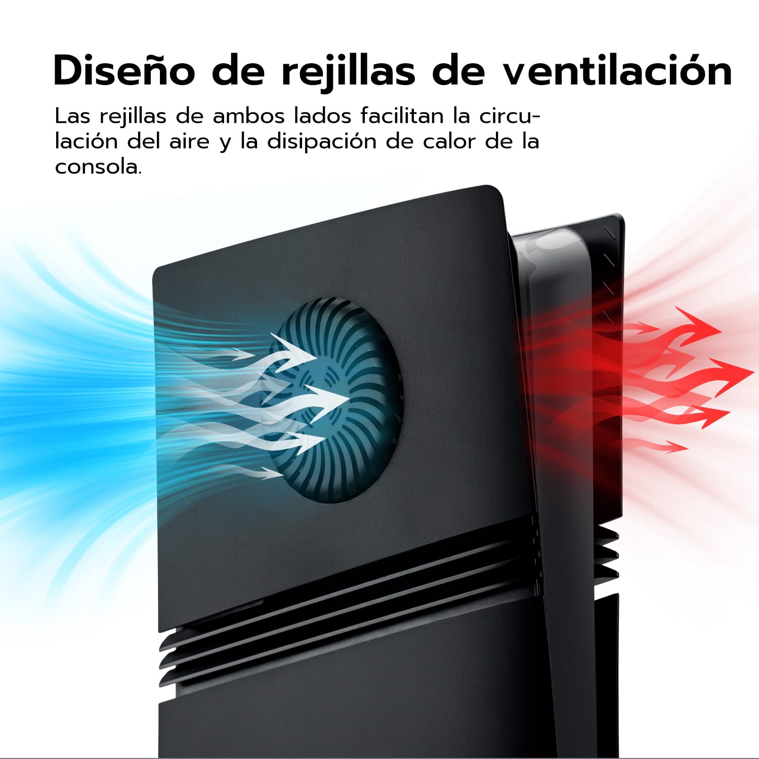 Mcbazel Placas Frontales para PS5 Pro, Cubiertas Ventiladas y Antiarañazos Compatibles con la Edición de Disco de PS5 Pro - Negro