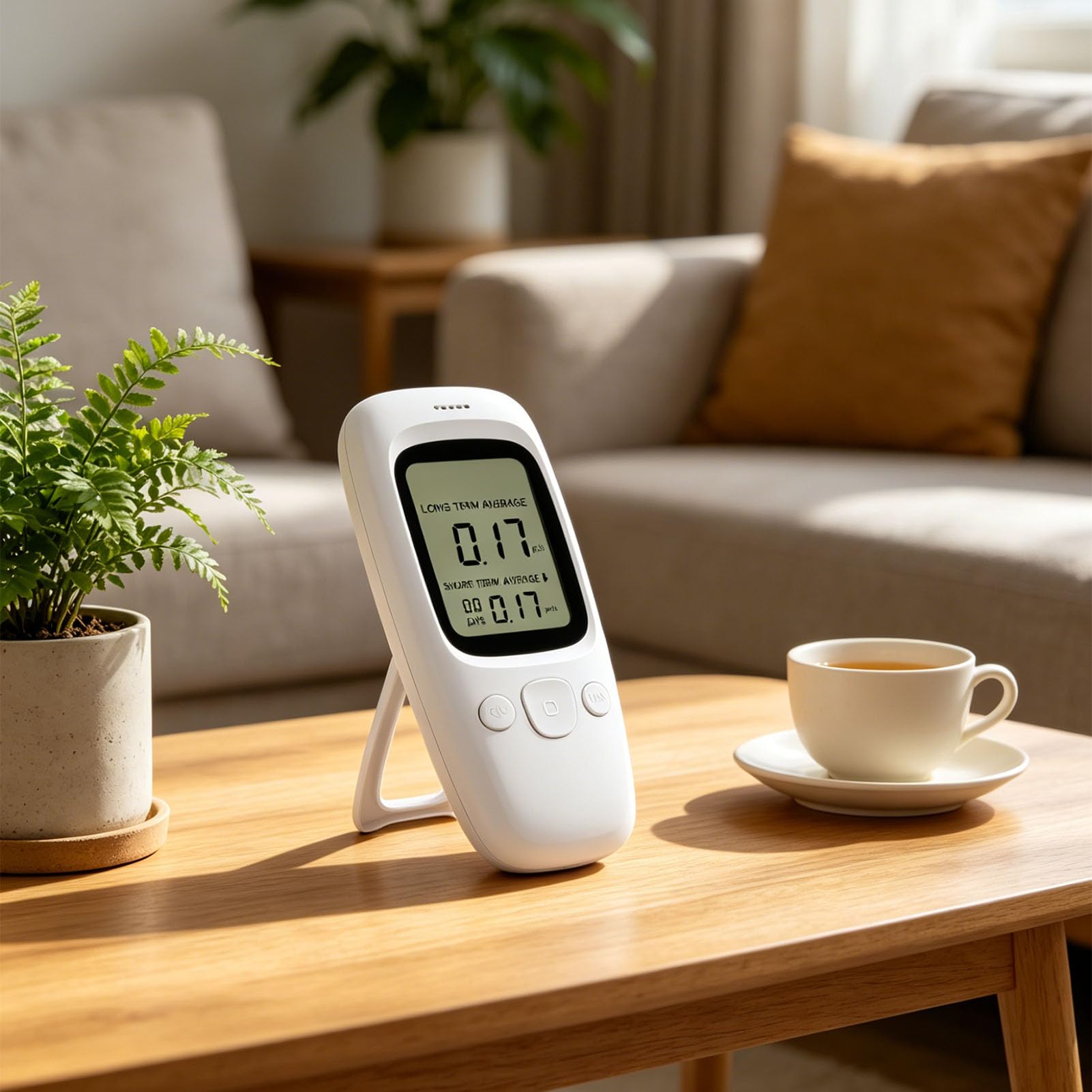 Fafeicy Rilevatore di Radon Digitale 0-270pCiL con Sensore di Tecnologia Ionica per Uso Domestico, Monitoraggio a Lungo Termine Tester Accurato di Gas Radon con Interfaccia Grafic