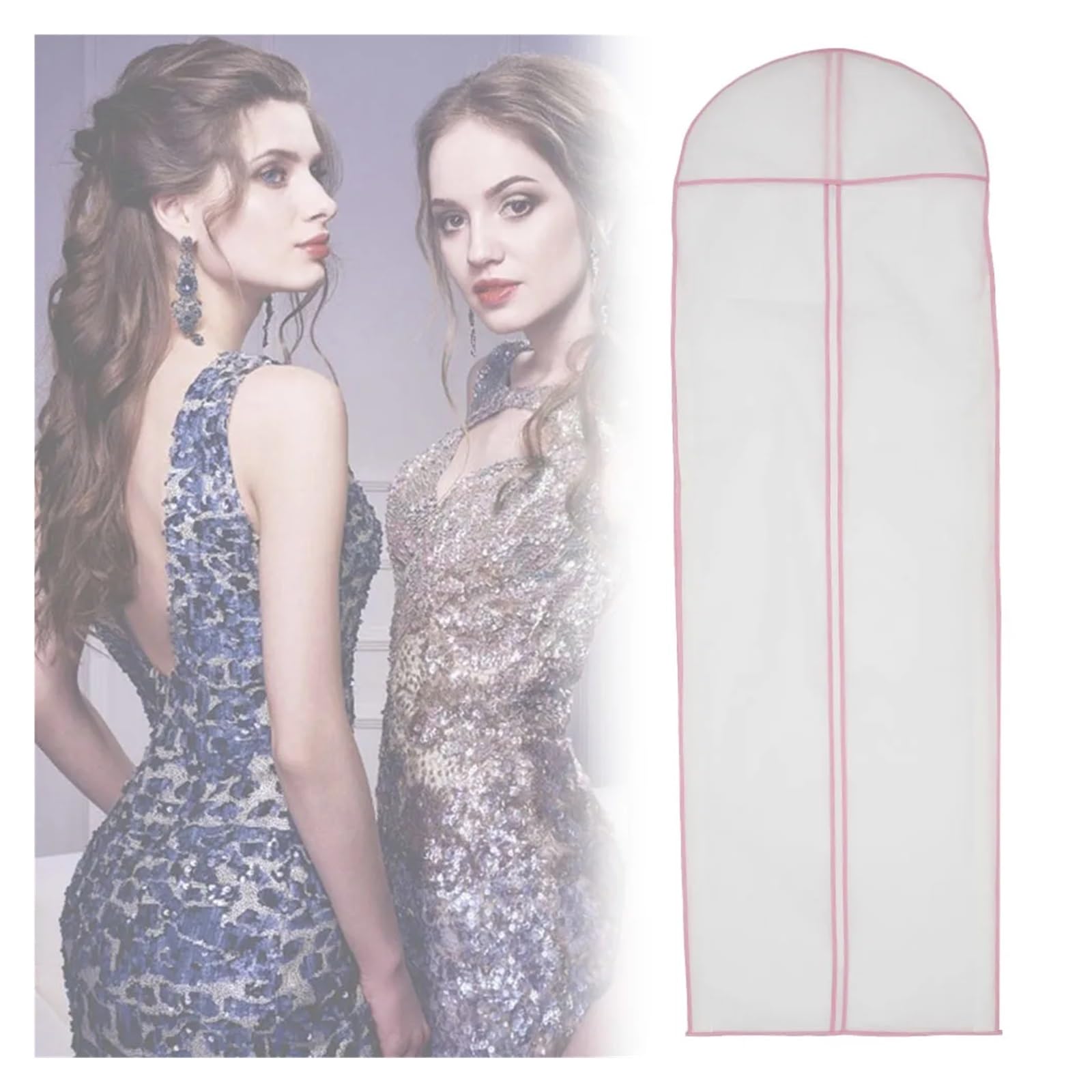 fundas para ropa Gown Long Clothes Bags Protector Case Dustproof Cover Wedding Dresses Garment Clothing Dust 180cm Dress Bag Organizers(2pcs)