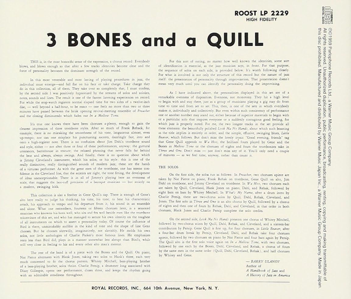 GENE QUILL - 3 Bones And A Quill - CD