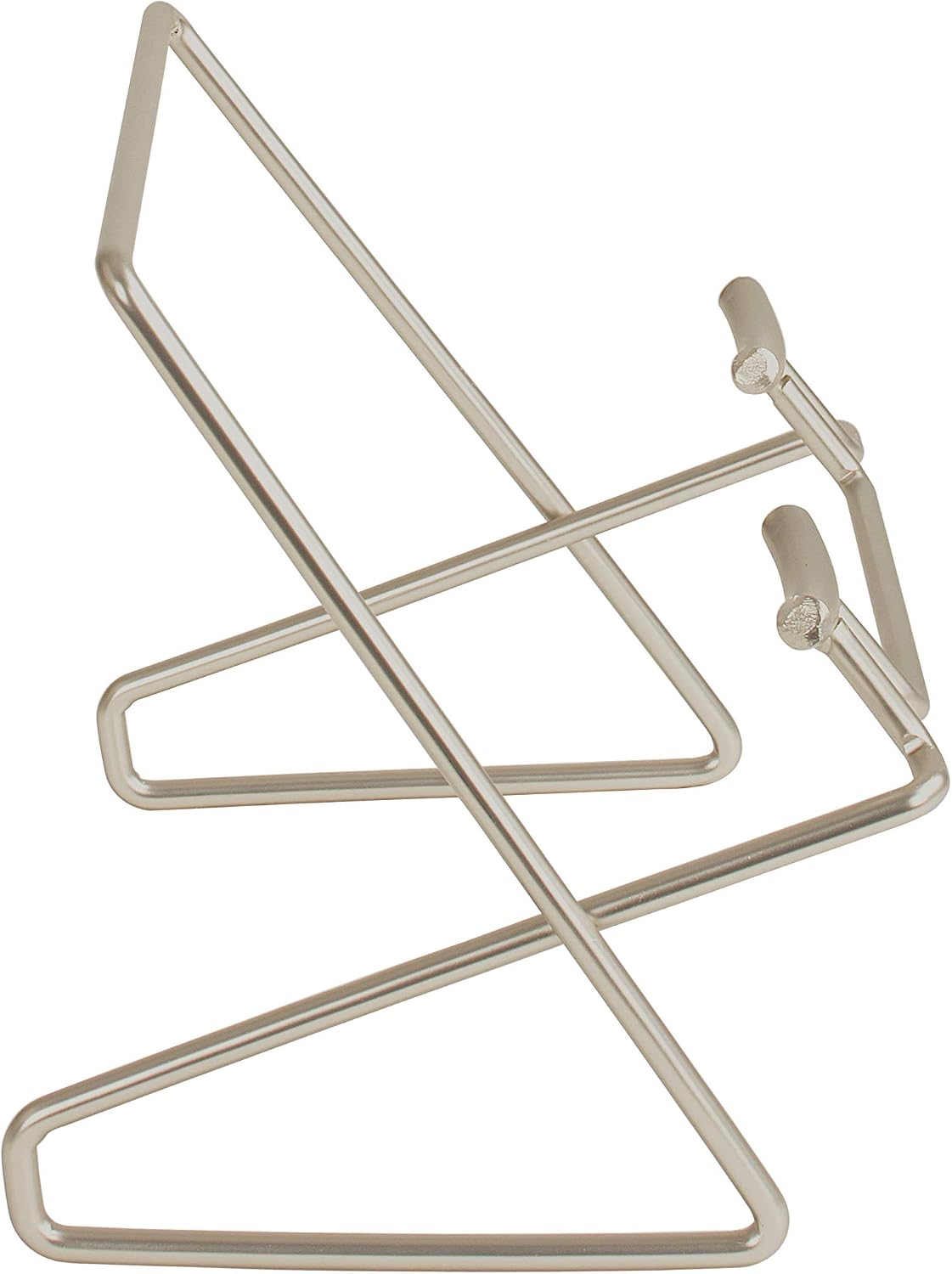 Spectrum Cookbook Stand for Kitchen Counter Tops Modern Recipe Book Holder Satin Nickel, Angled Elevated Steel Recipe Organizer for Displaying Cook Books and Tablet Recipes in Kitchen Dining Room