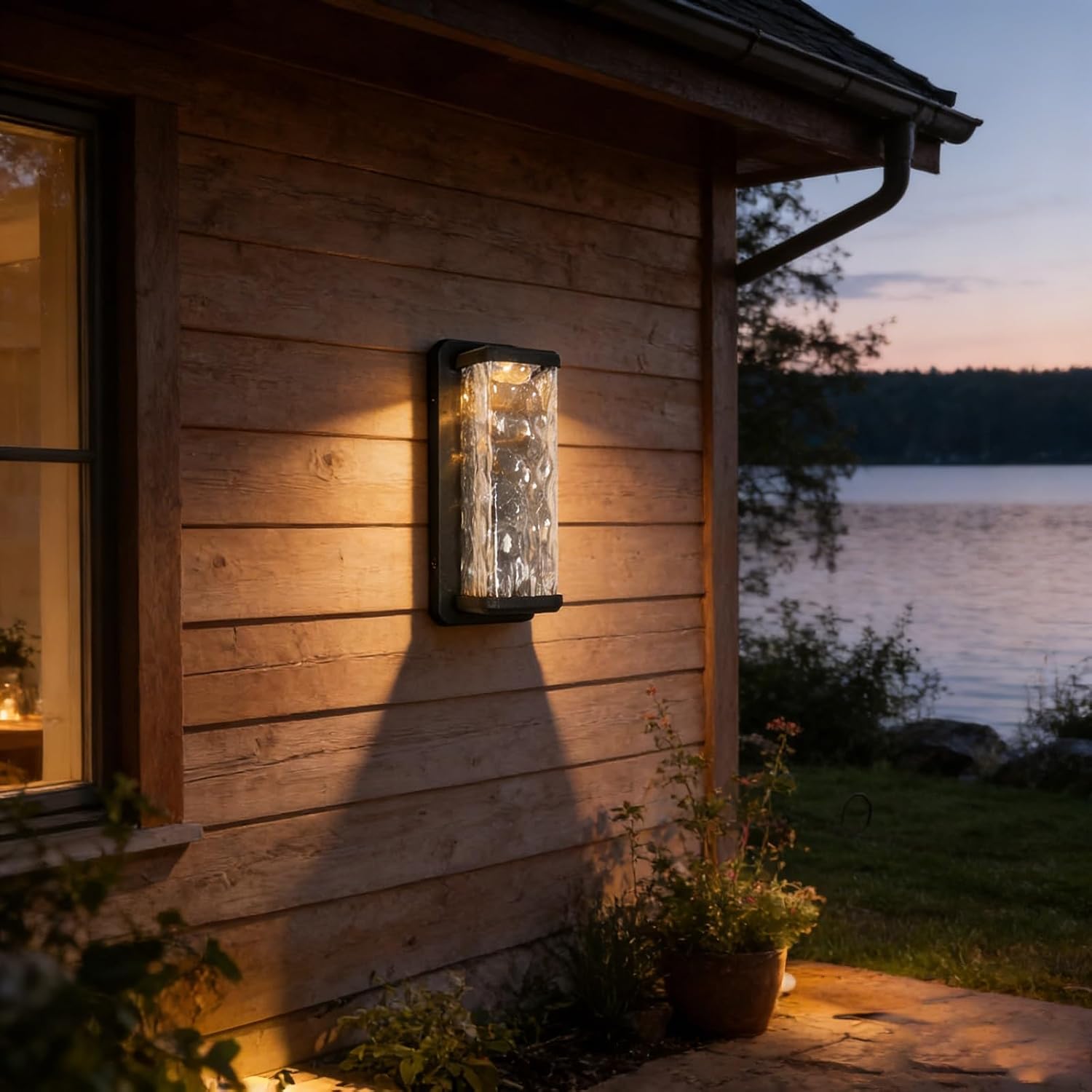 Outdoor Wall Light, 11.4" Aluminum Bubble Glass, Waterproof LED image 5