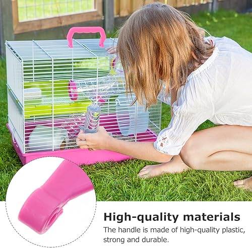 Miniatura 8 de Zerodeko 10 manijas de jaula para mascotas, accesorios de piezas de repuesto para jaulas para mascotas, fácil instalación, cómodo de sostener, mango