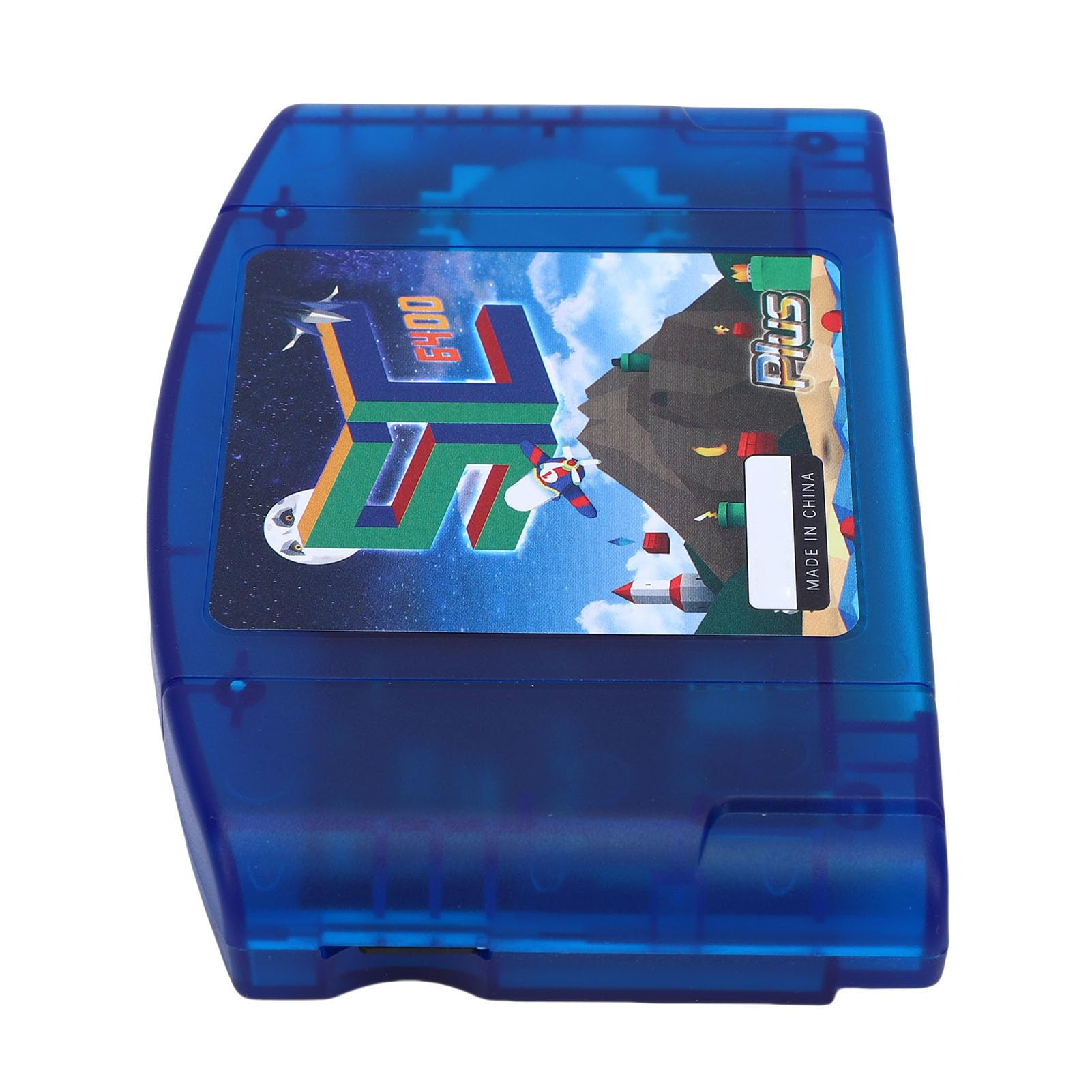 TIKATARER Kaseta Flash Typu Open Source do Konsoli do Gier N64, Karta Szybkiego Odczytu, Karta Gier Retro HD z małą kartą Pamięci 16 GB, Automatyczna Kopia Zapasowa (niebieski przezroczysty)