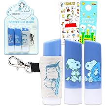 Peanuts x Celavi Lip Balm Pack - Bundle with Snoopy Lip Gloss in Assorted Flavors for Party Favors Plus Lipcase, Stickers, More | Snoopy Accessories Set