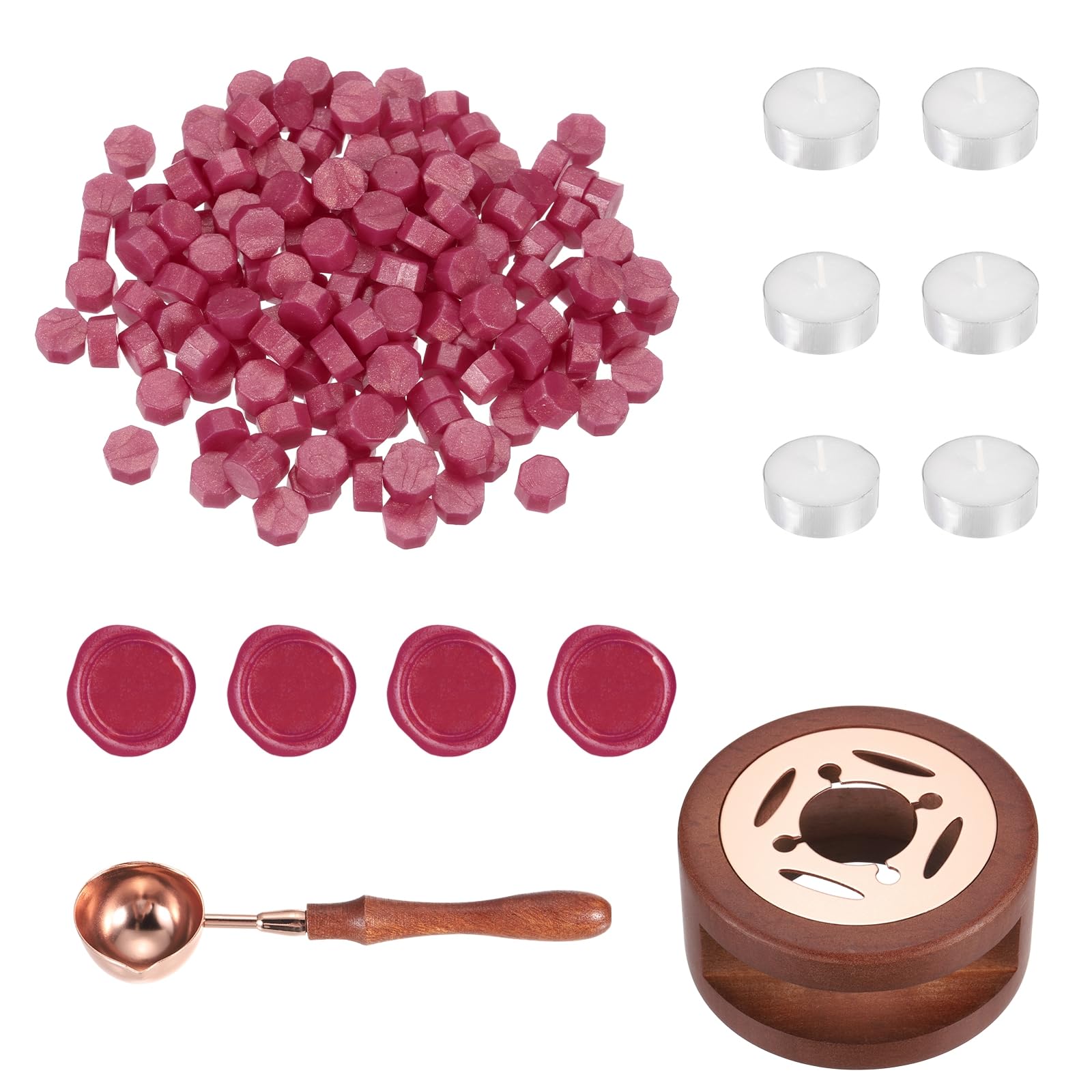 Kit de sellado de cera PATIKIL: derrite sin quemar gracias al calentador de madera 8