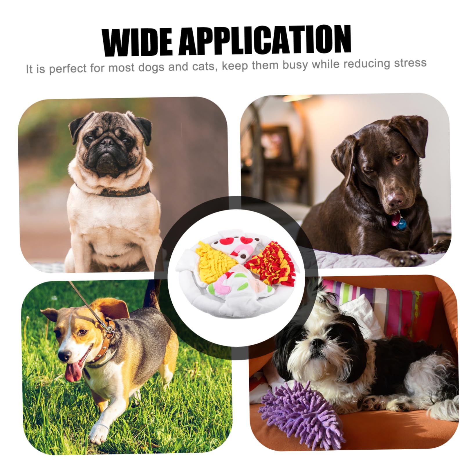 BESPORTBLE Tappetino Snuffle per Cani Forma Pizza in Polar Fleece per Allenamento Alimentare Lento e Masticazione
