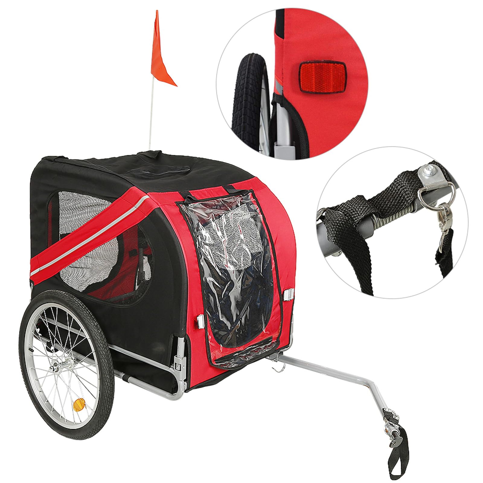Carrello per cani,Rimorchio per animali da compagnia pieghevole, auto per cani traspirante, può entrare nella parte anteriore e posteriore adatto per interni ed esterni