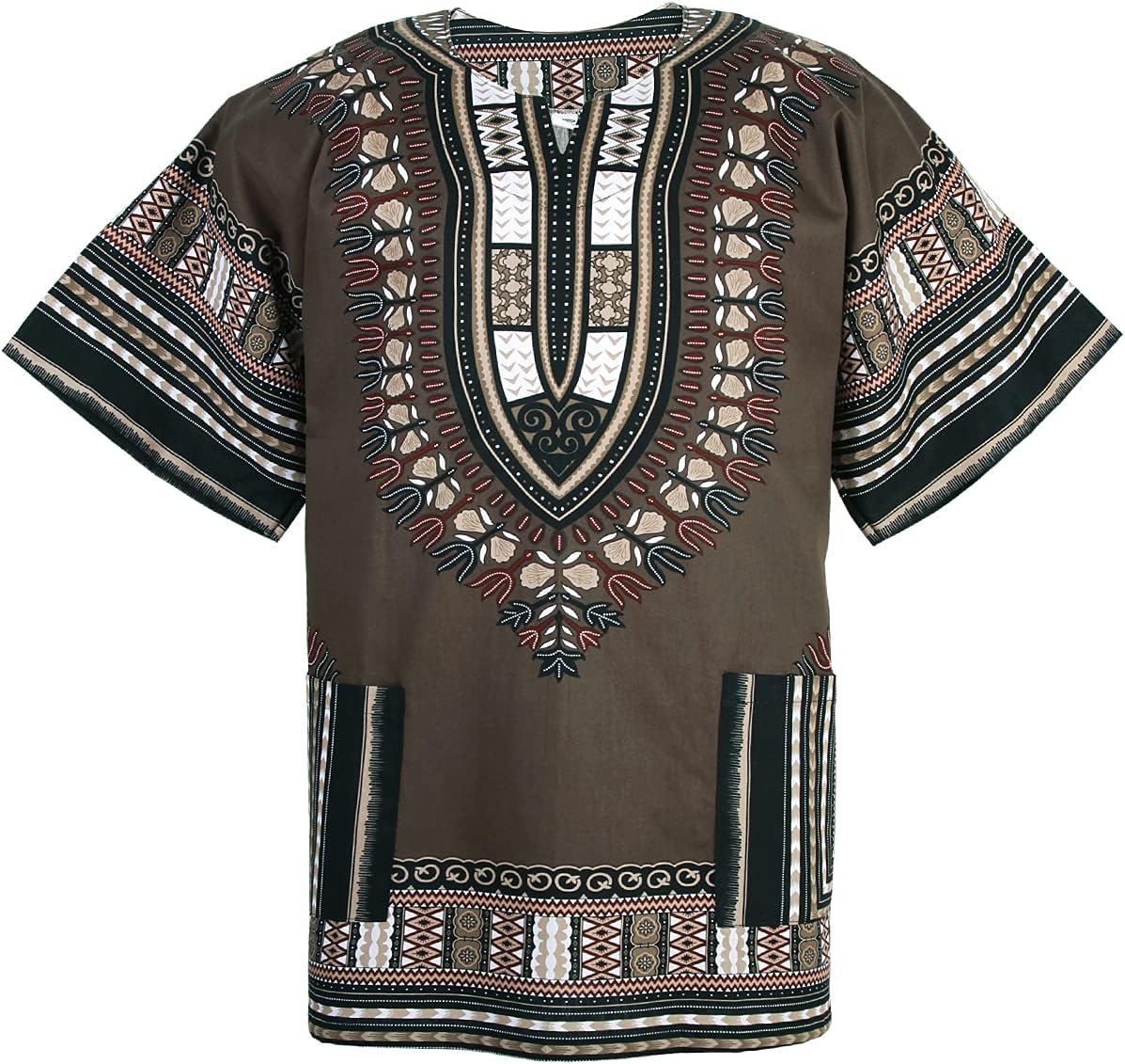 African Dashiki Cotton Shirt Tribal Festival Boho 60's 70's Hippie Kaftan