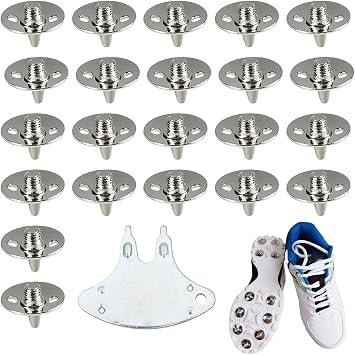 22Pcs Metal Golf Shoe Studs,Replacement Metal Cricket Spikes With Spanner,Golf Spikes Universal Shoe Cleat Set,Screw In Studs Cleats Pins,for lightweight cricket shoes, golf shoes, and most athletic