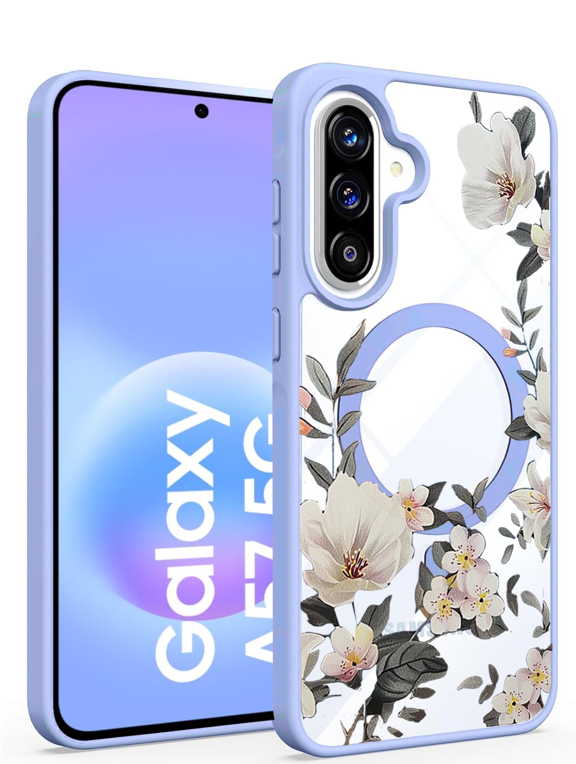 VONZEE Galaxy A57 5G Floral Case - Blue -1 VONZEE Galaxy A57 5G Floral Case - Blue -1