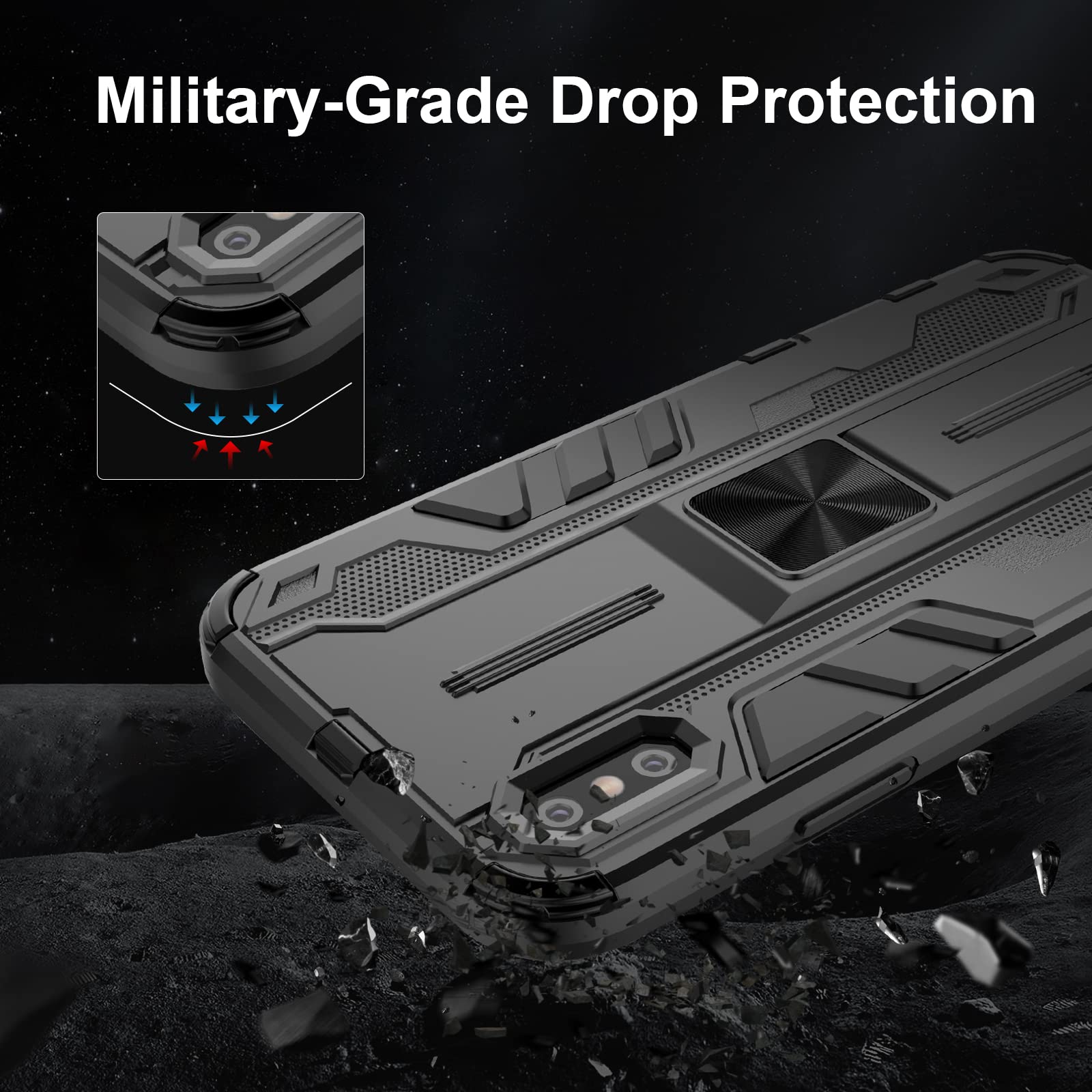 Funda para Xiaomi Redmi Note 15 Pro 5G, Carcasa Antigolpes con Soporte anular metálico, Case Protectora de Grado Militar, Azul — view 12