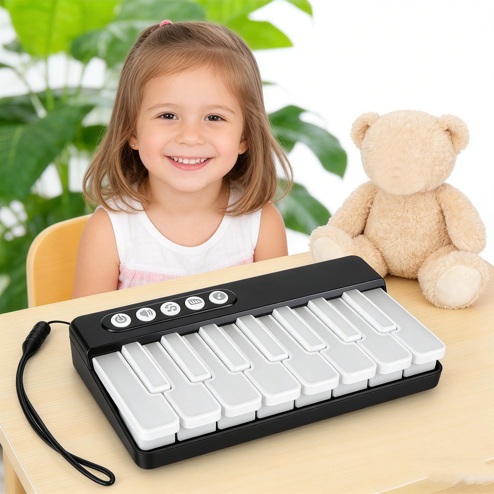 OPPWONG Baby Piano Toy with Color Changing Lights, Portable Light Up Keyboard for Kids, 3 Sound Effects Musical Learning Gift with Safe Rounded Corners — view 4