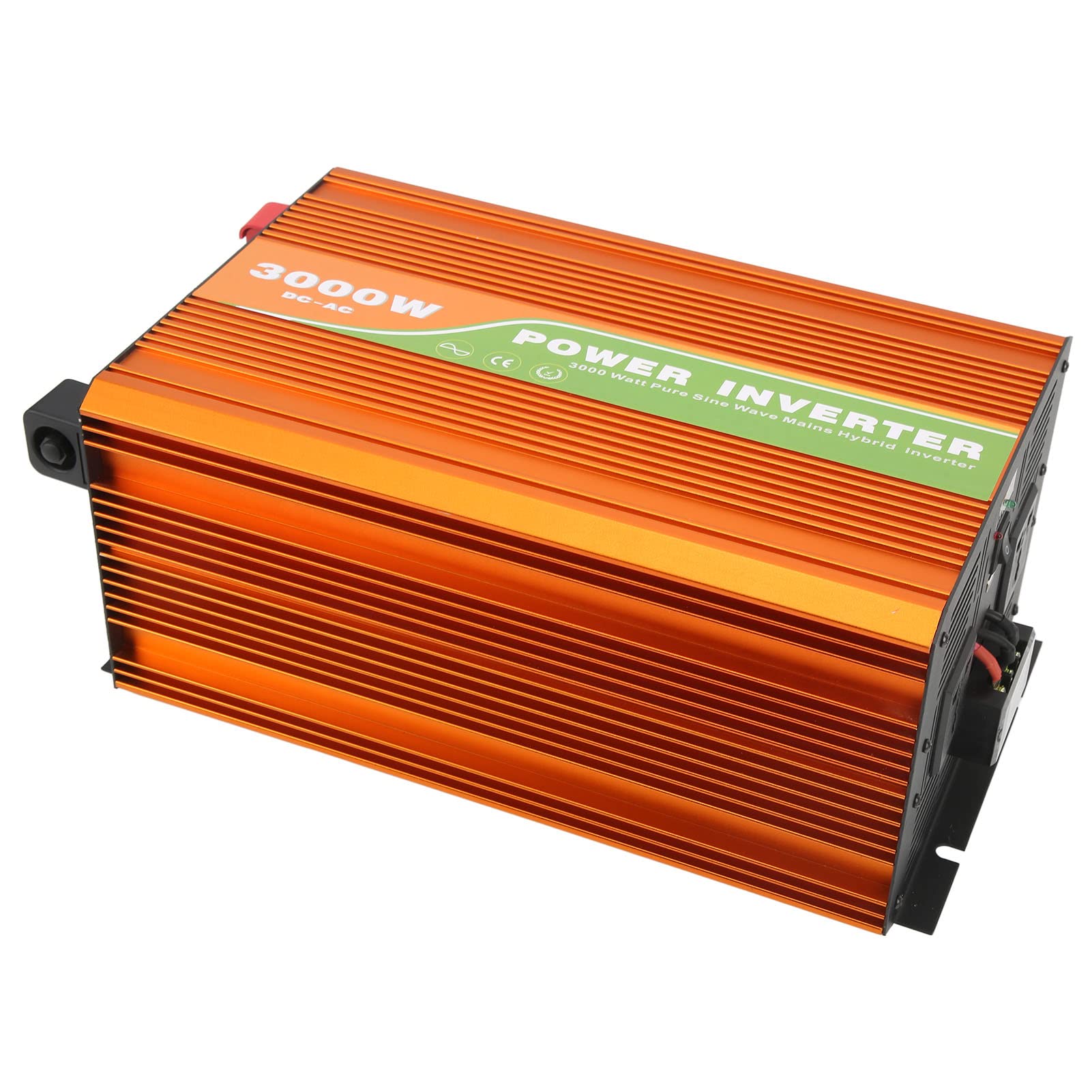 Changor Inverter di Potenza a Onda Sinusoidale Pura da 3000 W Design Compatto Uscita Ad Alta Efficienza per Barche e Pannelli Solari Lega di Alluminio (CC 12 V)