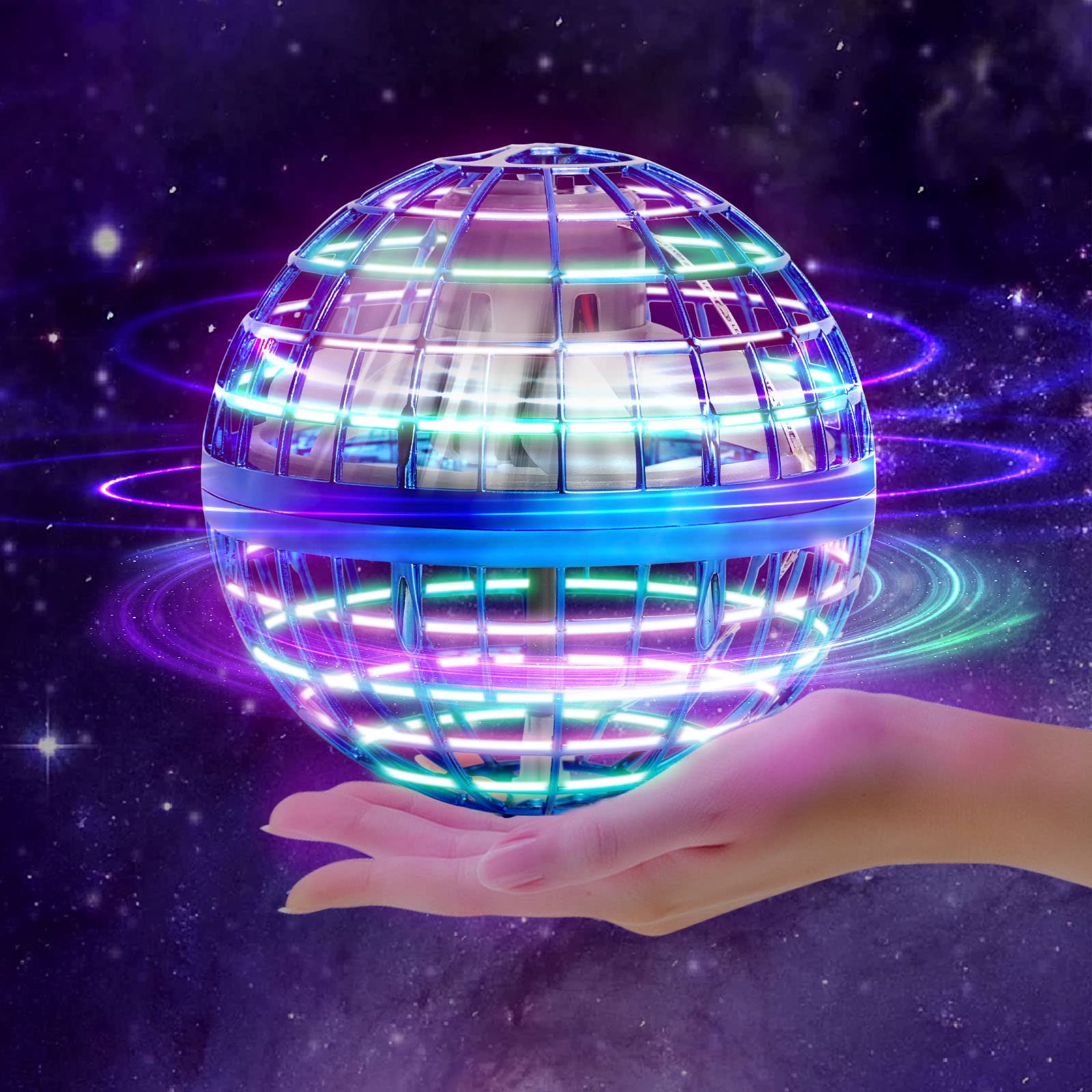 DIAYUBU Flying Orb Ball Toys Hover Pro Boomerang Spinner with LED Light Hand Controlled Flying Spinner with Endless Tricks for Kids Suitable for Indoor and Outdoor