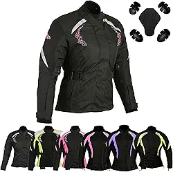 Jaqueta feminina de motociclista à prova d'água Cordura para motociclista CE Armour, impermeável, colete de motocross para meninas