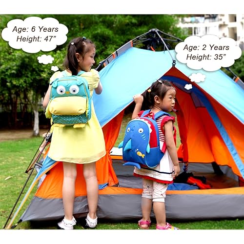 Miniatura 3 de Yodo, Bolsa para almuerzo aislada y mochila preescolar infantil, con correa de arnés de seguridad para niños o niñas, Tiburón, azul marino