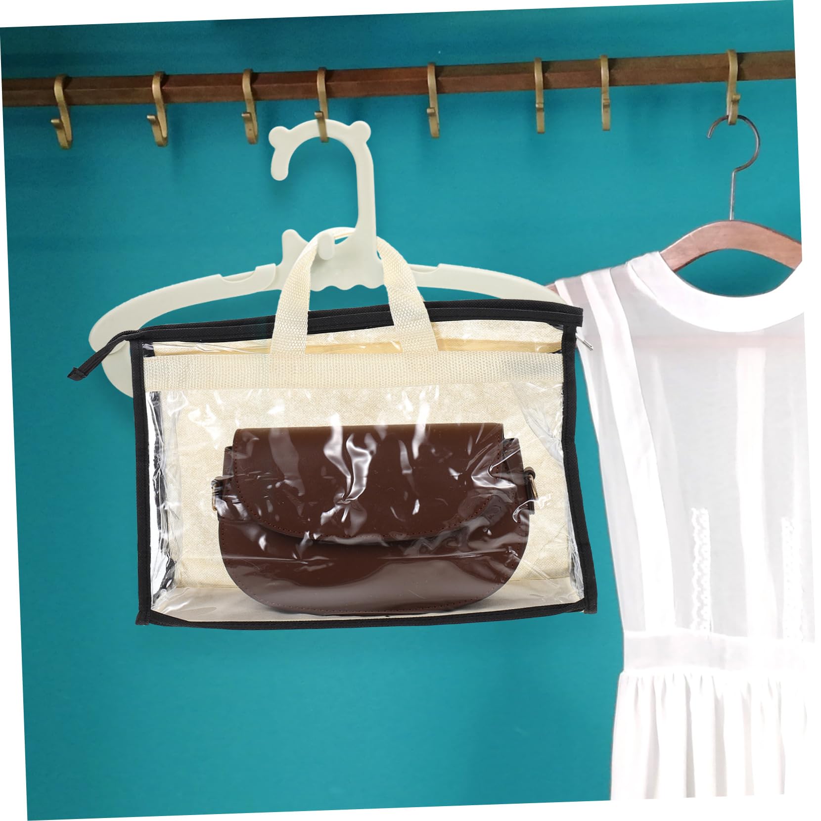 MAGICLULU Organizador Colgante de Bolsos de PVC Transparente 15 Piezas | Armario y Bolsas Colgantes, Diseño Translúcido, Cierre Hermético, Uso en Hogar y Dormitorio