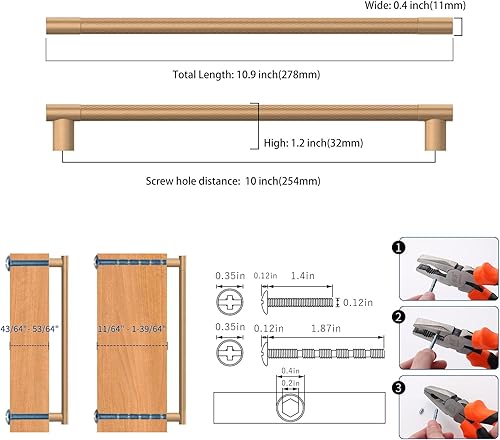 Miniatura 10 de ROMATEE Paquete de 10 tiradores de taza de gabinete negro mate de 3 pulgadas (2.992 in) manijas de gabinete de cocina, tiradores de taza para